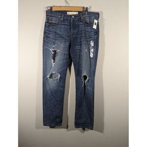 NEW Gap Relaxed Boyfriend Distressed Jeans Women's‎ Size 27